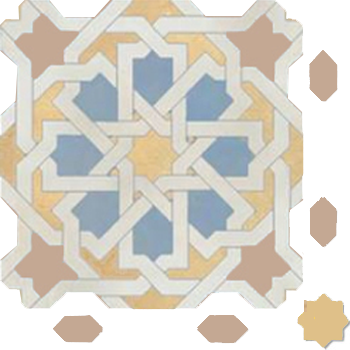 Mosaic House Moroccan tile Metam LG 1-14-17-22 White Natural, Unglazed, Terracotta Sky blue Light Pink  zellige, mosaic, zellij, field, pattern, glaze, classic, stars, intricate 